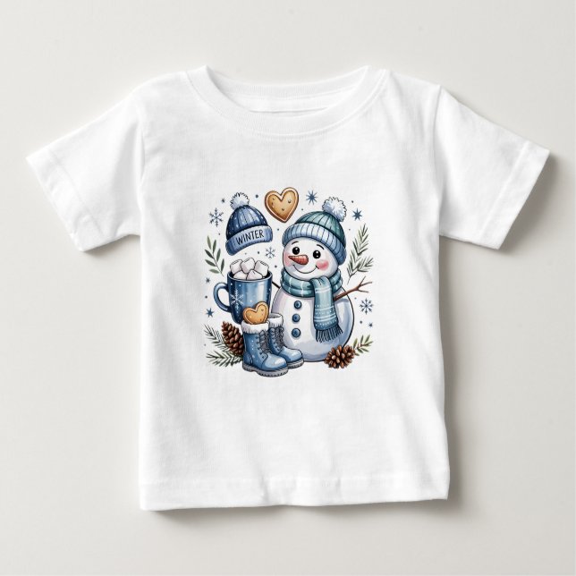 Camiseta De Bebé Winter Cozy Snowman  (Anverso)