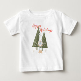 Camiseta De Bebé Winter Gnome Felices Fiestas coincidentes