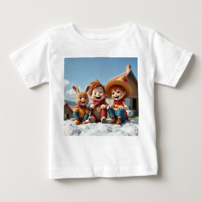 Camiseta De Bebé Winterfreunde im Glück (Anverso)