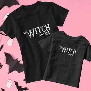 Camiseta De Bebé Witch Mini Black Halloween Mamá y yo coincidimos