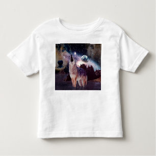 Camiseta De Bebé Wolf aullando a través del universo