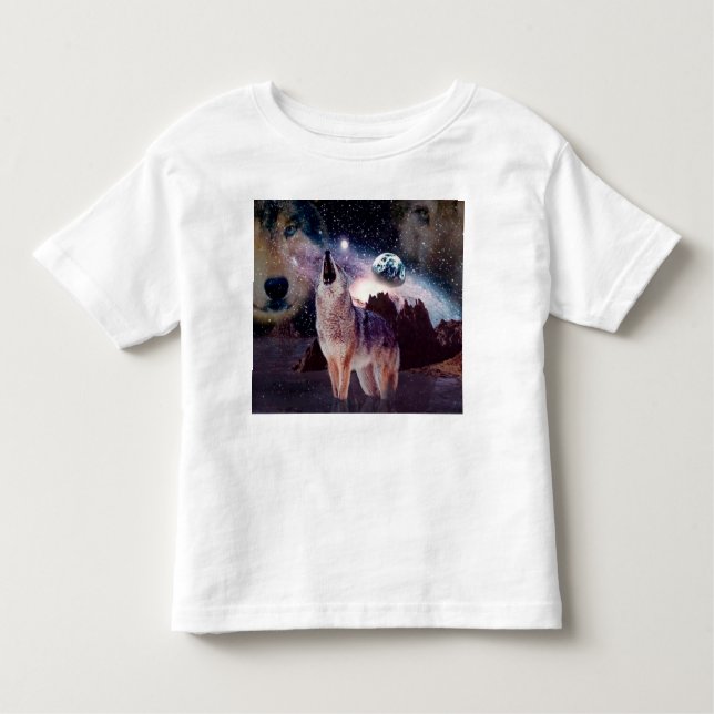 Camiseta De Bebé Wolf aullando a través del universo (Anverso)