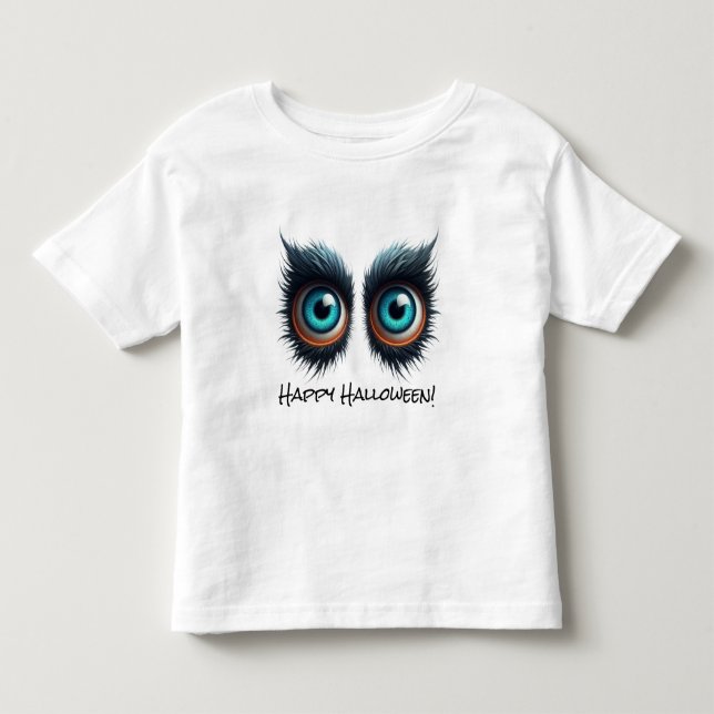 Camiseta De Bebé Wolf Monster Eyes - Feliz Halloween (Anverso)