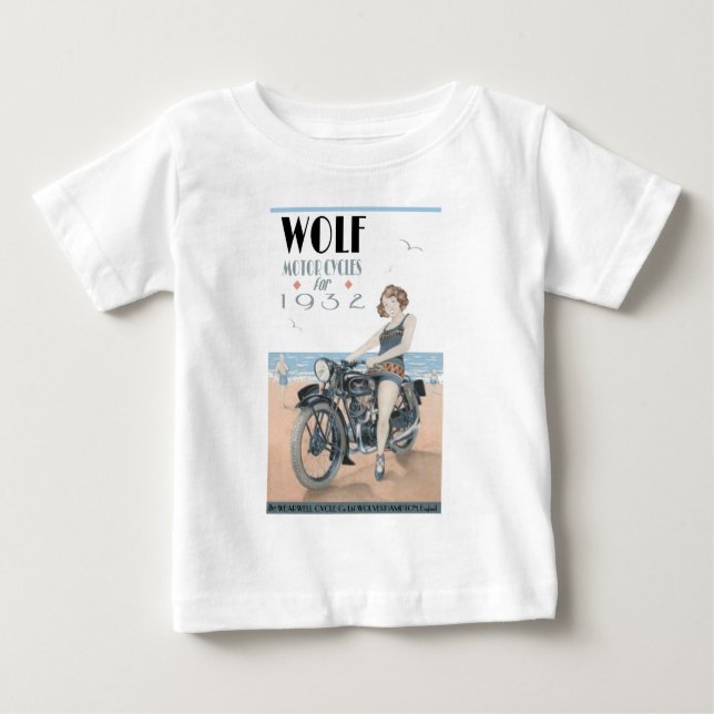 Camiseta De Bebé Wolf Motorcycle Baby T-Shirt (Anverso)