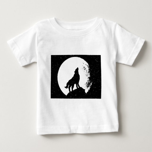 Camiseta De Bebé Wolf y Moon Silhoutte (Anverso)