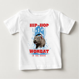 Camiseta De Bebé Wombat de Hip Hop Música Divertida Animal