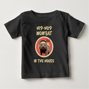 Camiseta De Bebé Wombat divertido de Hip-hop en la casa