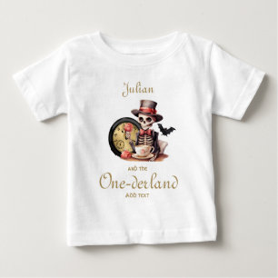 Camiseta De Bebé Wonderland Skeleton Gótico Halloween Baby Bday