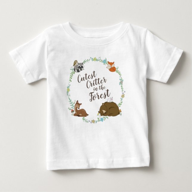 Camiseta De Bebé Woodland Animal Baby Shower (Anverso)
