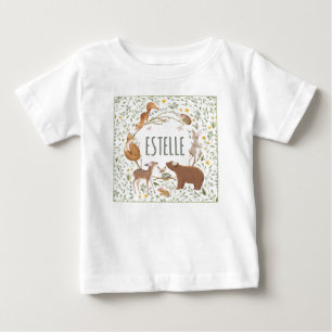 Camiseta De Bebé Woodland Animals Forest Friends Baby Shower