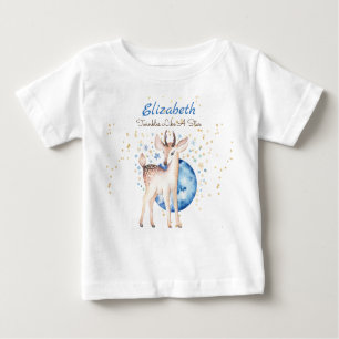 Camiseta De Bebé Woodland Deer Twinkle Stars NOMBRE DEL bebé Regalo