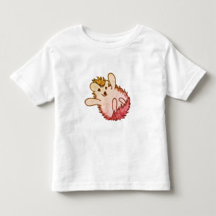 Camiseta De Bebé Woodland Red Naranja Happy Cute Hedgehog