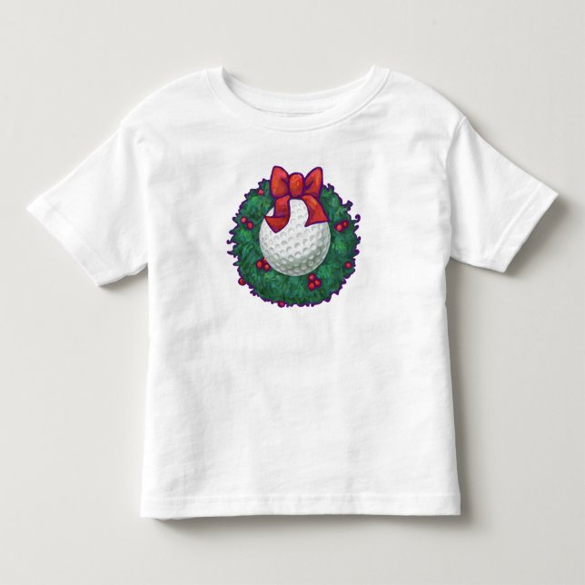 Camiseta De Bebé Wreath, Navidades de bolas de golf (Anverso)