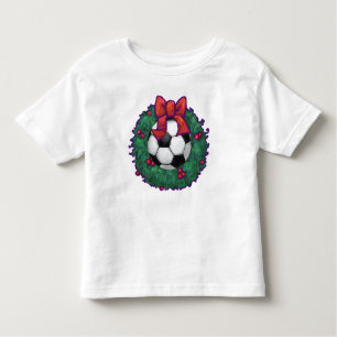 Camiseta De Bebé Wreath, Navidades de la pelota de fútbol