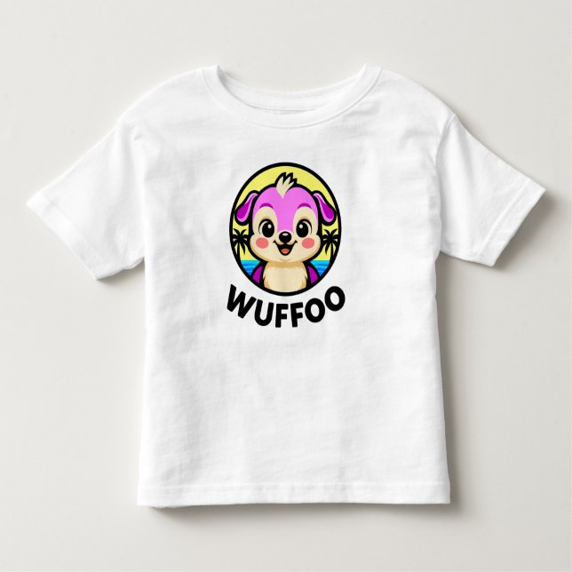 Camiseta De Bebé Wuffoo Adventures Cute Kawaii Puppy animation logo (Anverso)