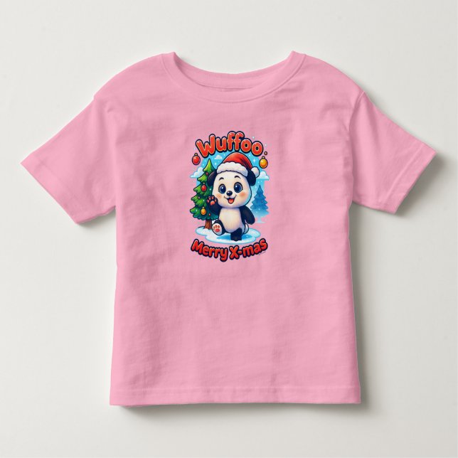 Camiseta De Bebé Wuffoo Poppi Merry X-mas Kawaii 3D Holiday (Anverso)