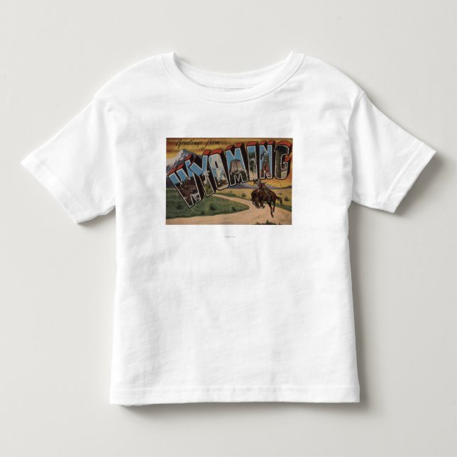 Camiseta De Bebé Wyoming (Cowboy)Escenas de letras grandesWyoming (Anverso)