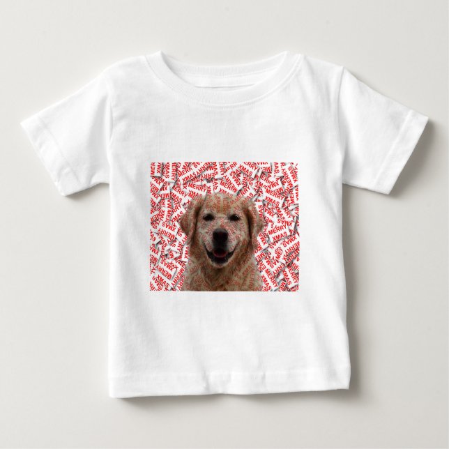 Camiseta De Bebé Xmas Sonriendo Perro recuperador de oro (Anverso)