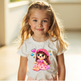 Camiseta De Bebé Y2K Kawaii Doll Sticker Style – Cute Girls Toy Pop