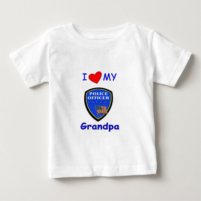 Camiseta De Bebé Y amo a mi abuelo de la policía (Anverso)