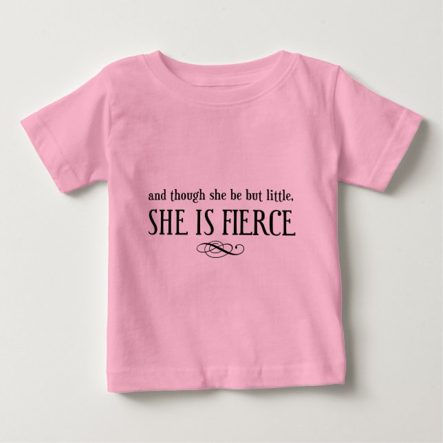 Camiseta De Bebé Y aunque sea pequeña, es feroz. (Anverso)