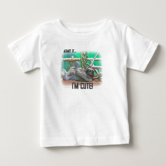 Camiseta de bebé y niño pequeño lindo perezoso (Anverso)