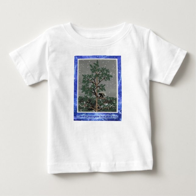 Camiseta De Bebé Y Un Porcupine En Un Árbol De Pino (Anverso)