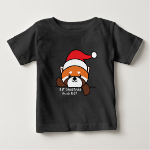 Camiseta De Bebé ¿Ya Se Rompe El Navidad? Panda rojo