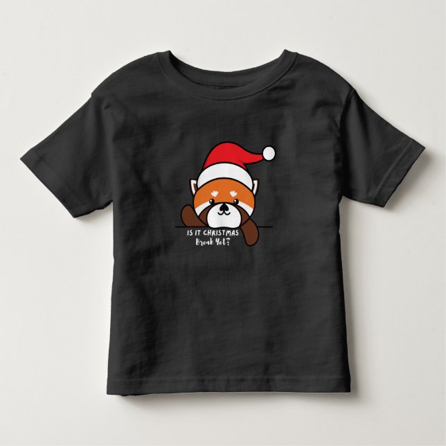 Camiseta De Bebé ¿Ya Se Rompe El Navidad? Panda rojo (Anverso)