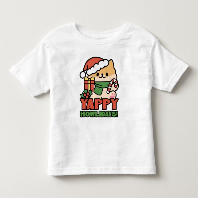 Camiseta De Bebé Yappy Howlidays - Personalizado de perros Navidade (Anverso)