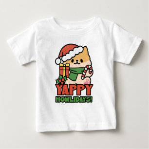 Camiseta De Bebé Yappy Howlidays - Personalizado de perros Navidade