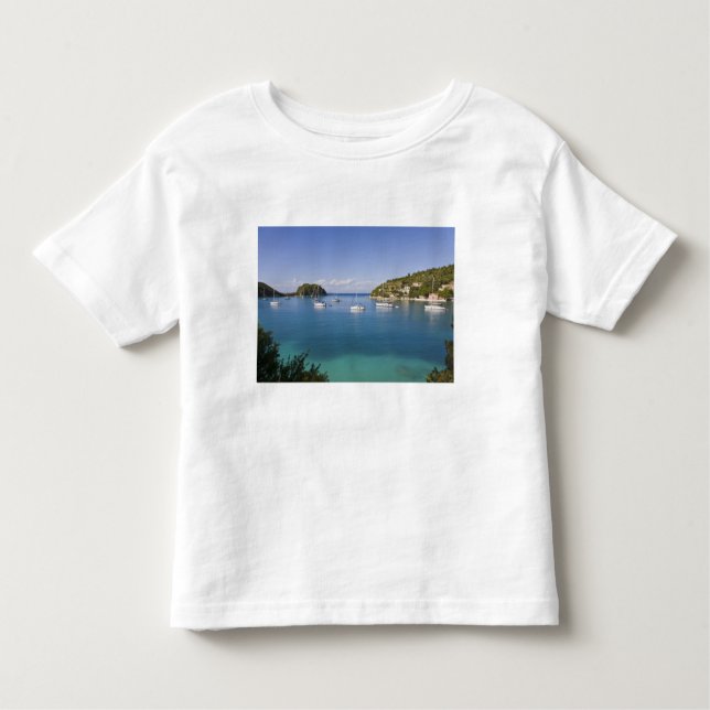 Camiseta De Bebé Yates de anclaje, Lakka, Paxos, Grecia (Anverso)