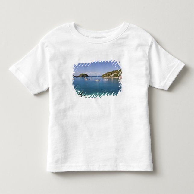 Camiseta De Bebé Yates de anclaje, Lakka, Paxos, Grecia (Anverso)