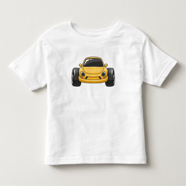 Camiseta De Bebé Yellow Cartoon Car  (Anverso)