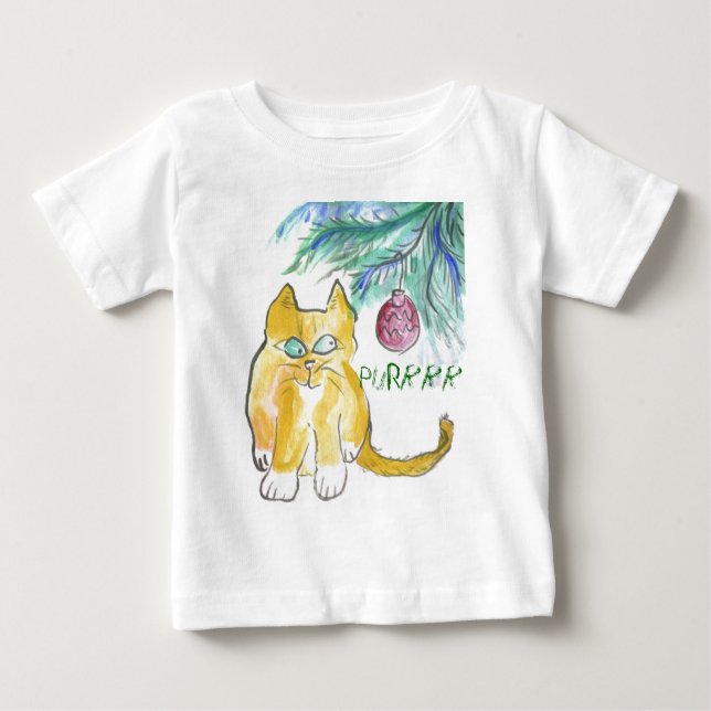 Camiseta De Bebé Yellow Tiger Kitty... should I? (Anverso)