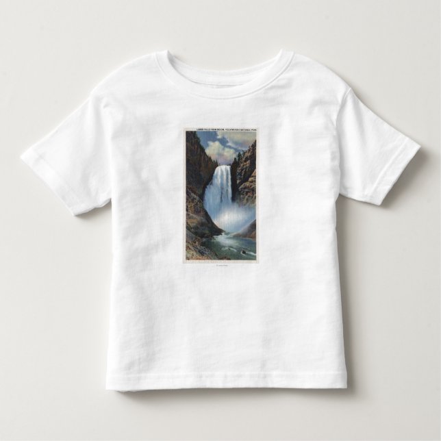 Camiseta De Bebé Yellowstone, WYLower cae de debajo la visión (Anverso)