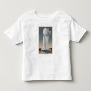 Camiseta De Bebé Yellowstone, WYView de la vieja erupción fiel