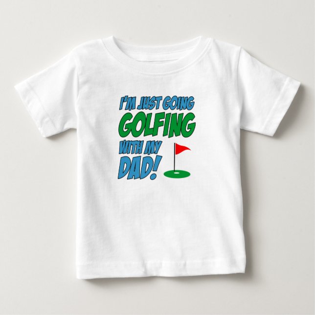 Camiseta De Bebé Yendo a jugar golf con el padre niño (Anverso)