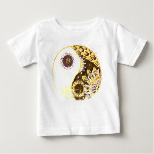 Camiseta De Bebé Yin Y Yang Pintando Amarillo Floral