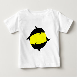 Camiseta De Bebé yin yand lindo delfines al sol
