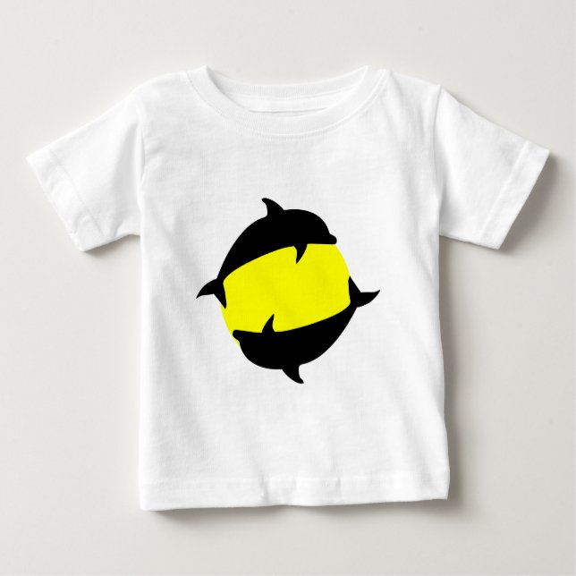 Camiseta De Bebé yin yand lindo delfines al sol (Anverso)