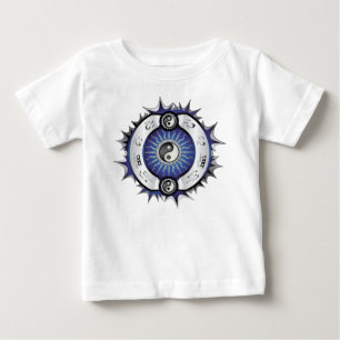 Camiseta De Bebé Yin Yang azul eléctrico