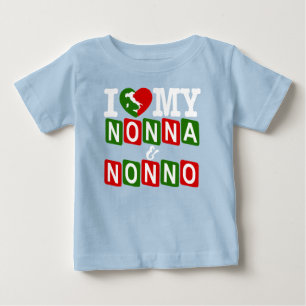 Camiseta de bebé Yo amo a mi Nonna y Nonno