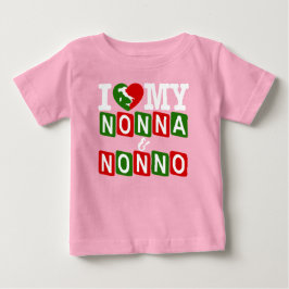 Camiseta de bebé Yo amo a mi Nonna y Nonno