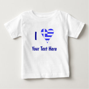 Camiseta De Bebé Yo (Bandera griega del corazón) tu texto
