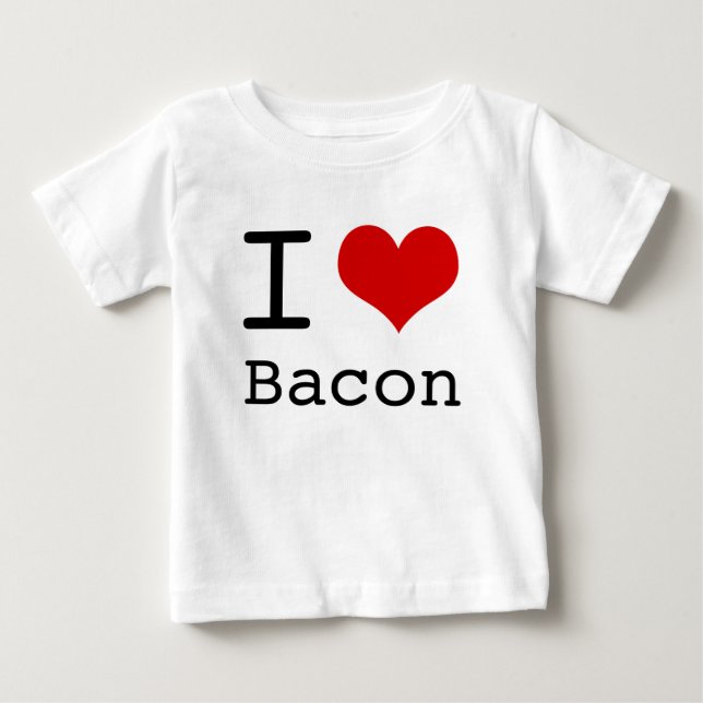 Camiseta De Bebé Yo corazón Bacon (Anverso)