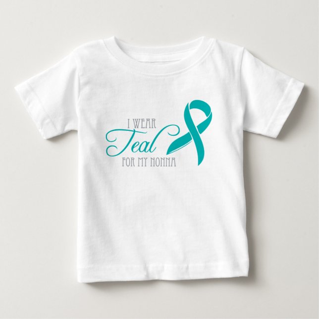 Camiseta De Bebé Yo uso Verde azulado para mi Nonna (Anverso)