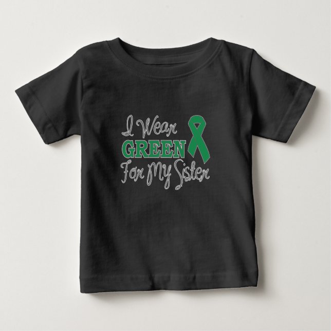 Camiseta De Bebé Yo Uso Verde Para Mi Hermana (Cinta Verde) (Anverso)