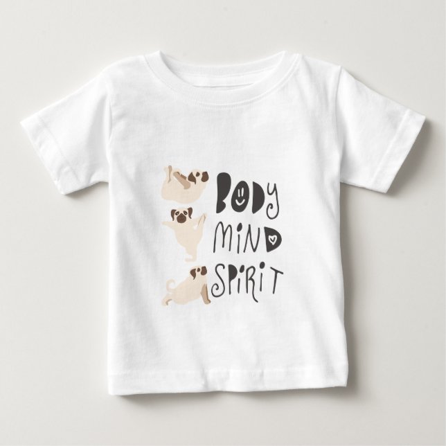 Camiseta De Bebé Yoga Pugs (Anverso)