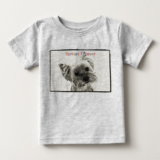 Camiseta De Bebé Yorkies Forever Infant Organic Creeper (Anverso)